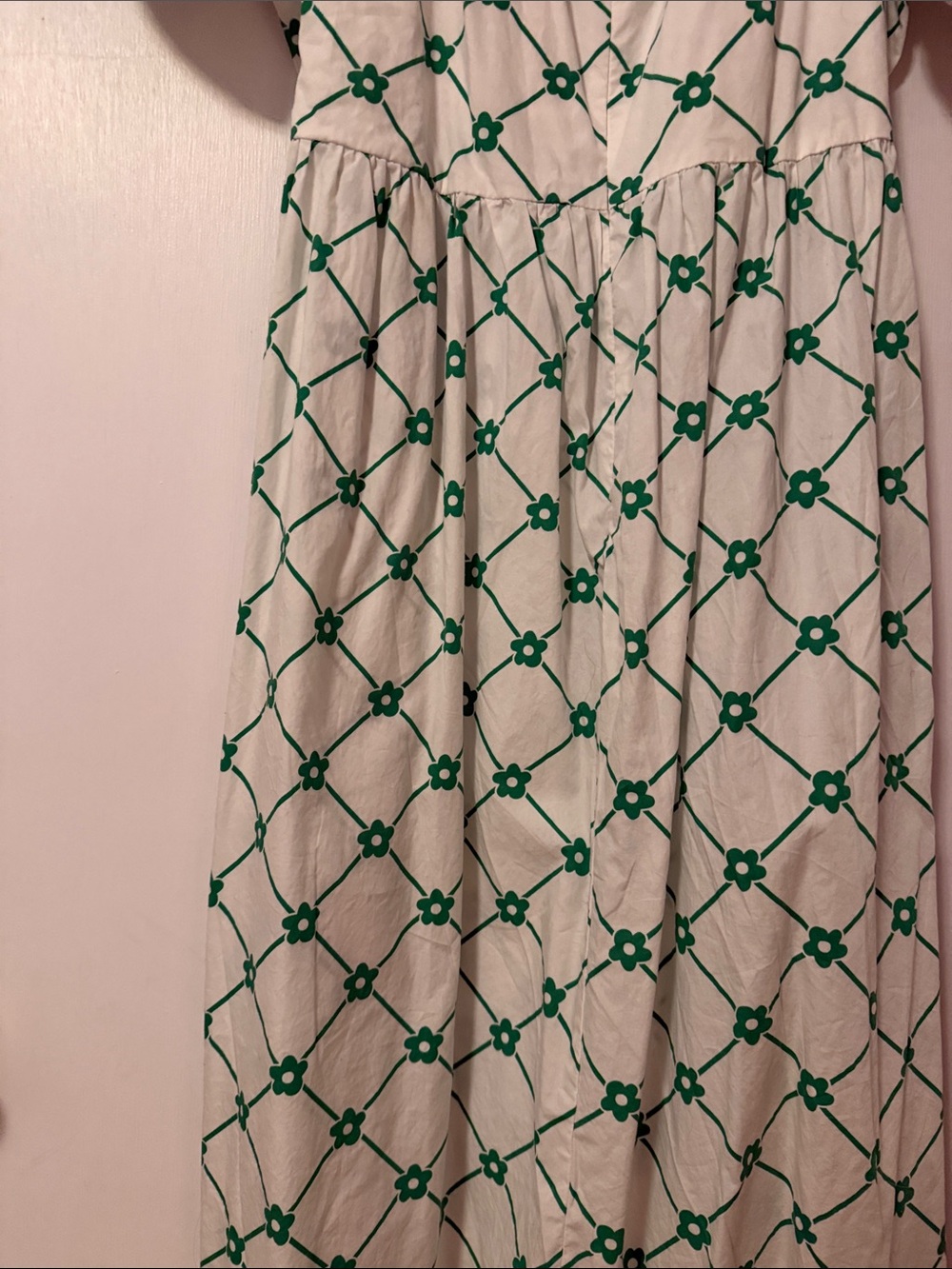 ASOS Curve White Green Floral Trellis Midi Dress Plus 20 Prep Tennis Mod Cotton - Picture 12 of 16